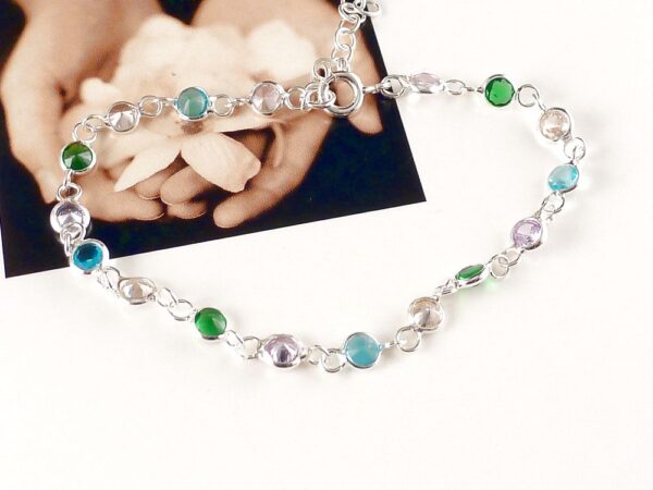 Armband 925 Silber mit Zirkonia bunt