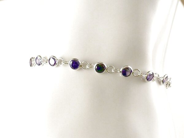 Armband 925 Silber mit Zirkonia lila – Bild 2
