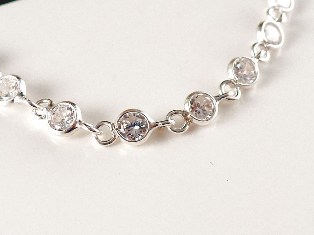 Armband 925 Silber mit Zirkonia klar – Bild 3