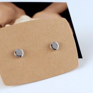 Ohrstecker 925 Silber Plättchen rund klein 4 mm