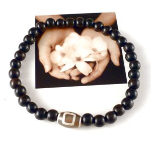 Armband mit Holz und Achat Perlen