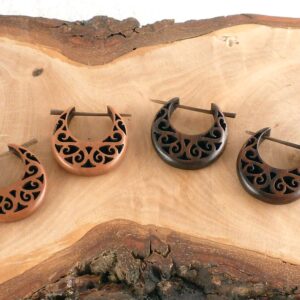 Holz Creolen Ohrringe