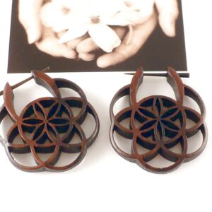 Holz Creolen Ohrringe