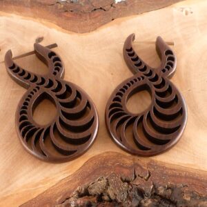 Holz Creolen Ohrringe