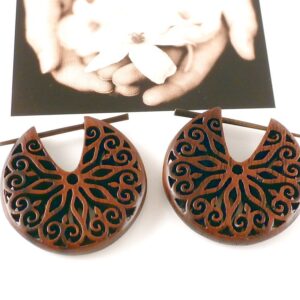 Holz Creolen Ohrringe