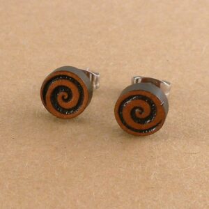 Ohrstecker Holz Spirale Ohrringe