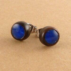 Ohrstecker Holz Ohrringe Blau