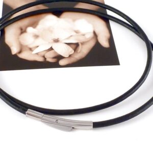 Lederband mit Hebeldruckverschluss Edelstahl