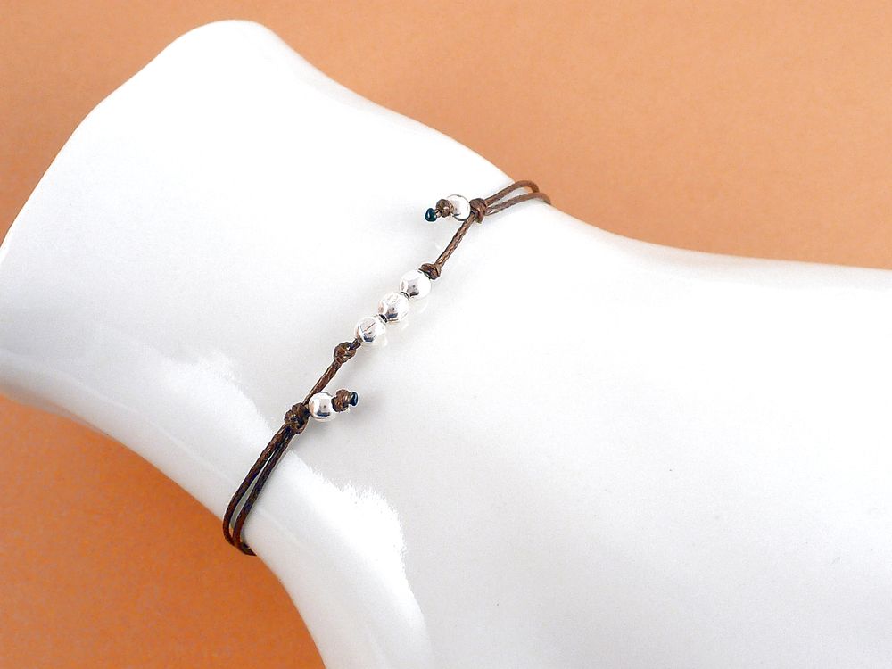 Armband verstellbar mit 925 Silber Kugeln – Bild 3