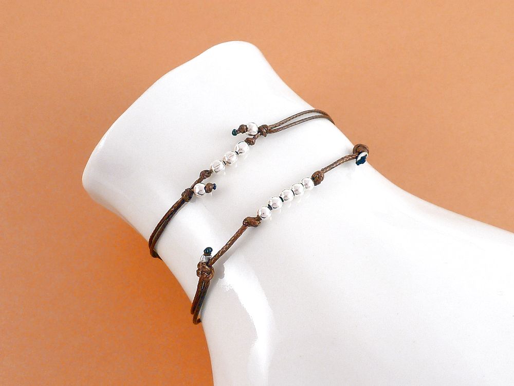 Armband verstellbar mit 925 Silber Kugeln