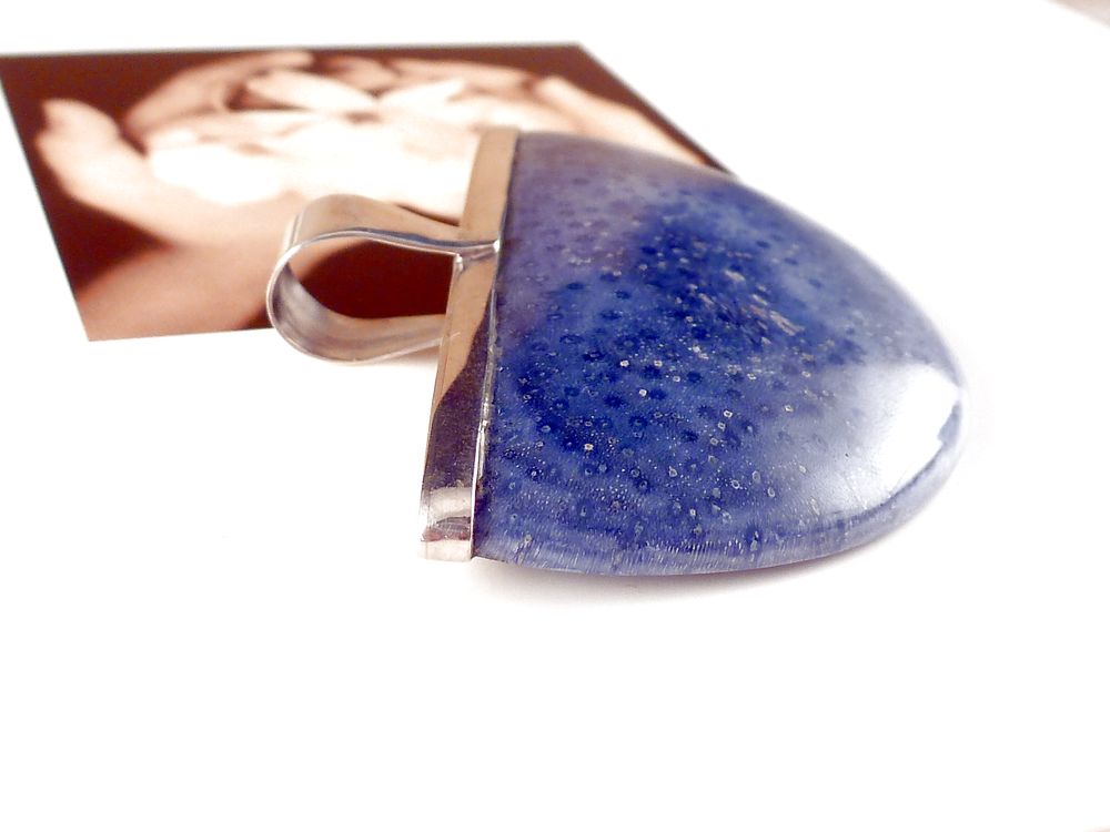 Anhänger 925 Silber mit Koralle Blau – Bild 4