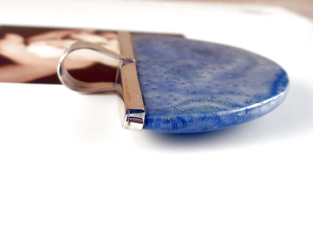 Anhänger 925 Silber mit Koralle Blau – Bild 2