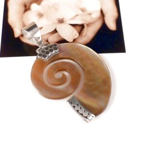 Anhänger 925 Silber Perlmutt Schnecke