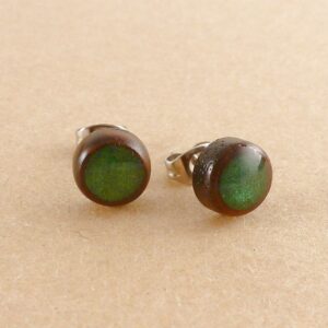 Ohrstecker Holz Ohrringe Grün