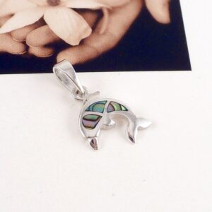 Anhänger 925 Sterling Silber Delfin mit Paua Muschel