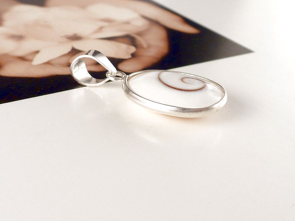 Anhänger aus 925 Silber mit Shiva Auge oval – Bild 4