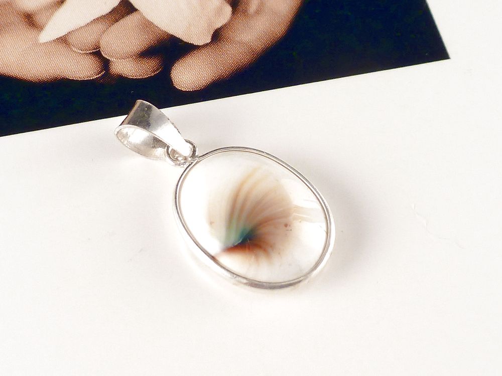 Anhänger aus 925 Silber mit Shiva Auge oval – Bild 3