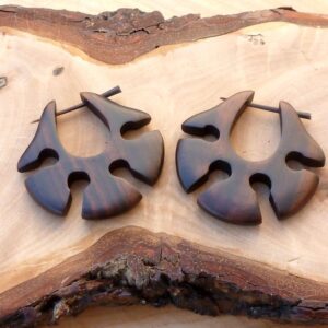 Ohrringe Creolen Holz