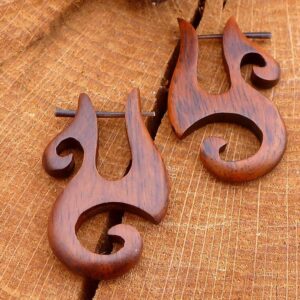 Ohrringe Creolen Holz