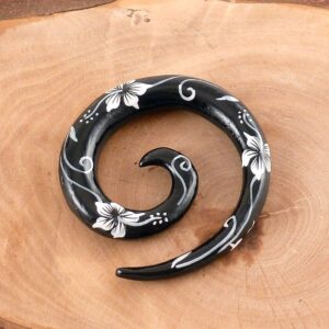 Dehnungsspirale Holz mit Blumen