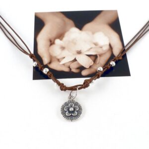 Halskette mit Anhänger Blume 925 Silber