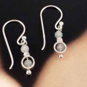 Ohrringe 925 Silber Perlen Edelstein Aquamarin