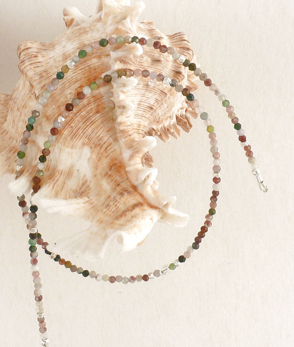 Halskette mit Edelstein Turmalin Collier – Bild 4