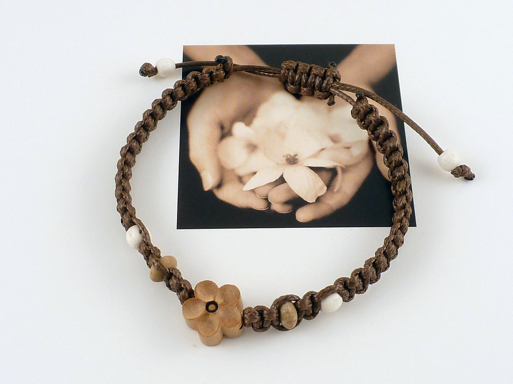 Armband Pfirsichblüte Holz – Bild 5