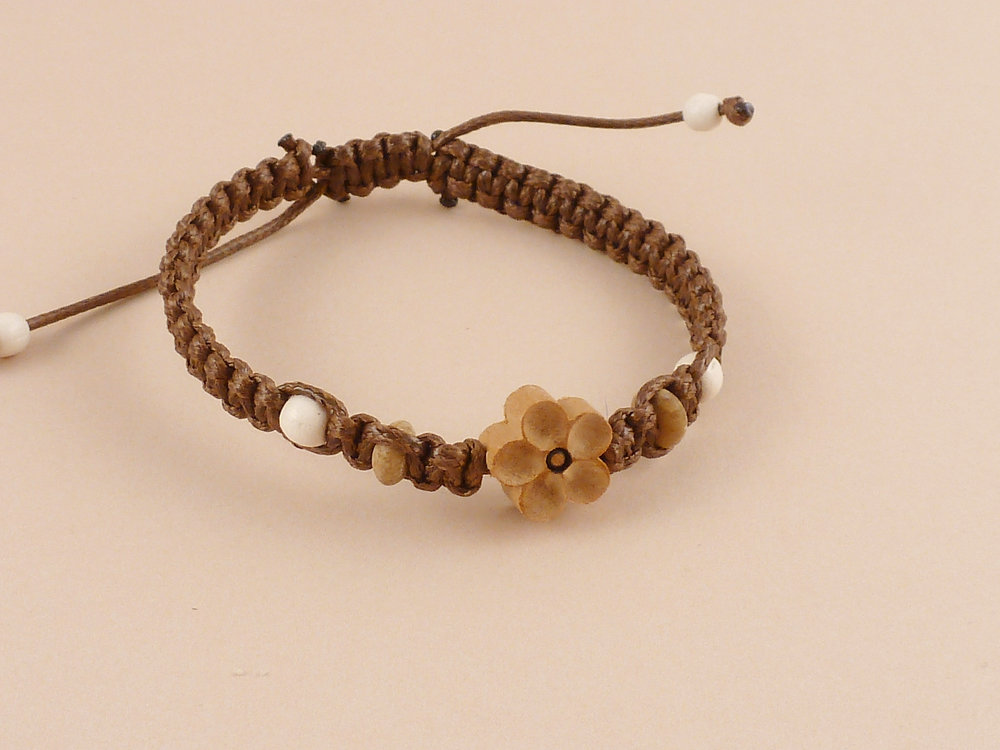 Armband Pfirsichblüte Holz – Bild 3