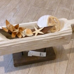 Dekoschale Holzschale mit Ständer Paulownia Holz