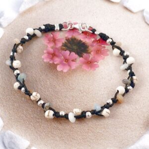 Armband Andenopal Edelstein mit 925 Silber Perlen