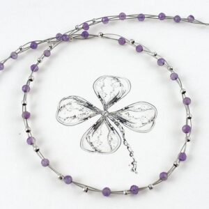 Halskette mit Amethyst Edelstein Perlen