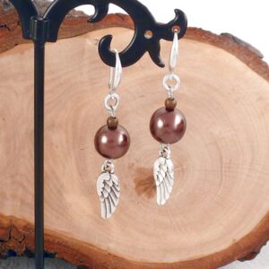 Ohrhänger Kugel Ohrringe mit Flügel