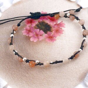 Armband Aventurin Edelstein mit 925 Silber Perlen