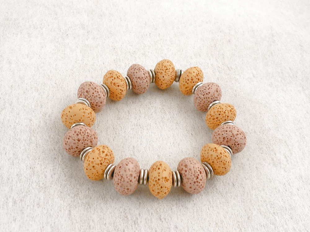 Armband Lava Stein farbig