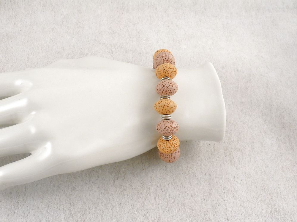 Armband Lava Stein farbig – Bild 2