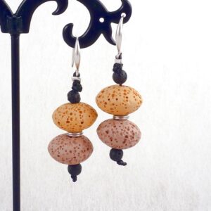 Ohrhänger Lava Stein farbig