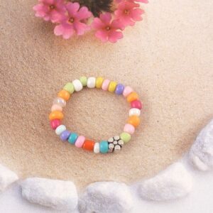 Ring bunte Perlen mit Blume