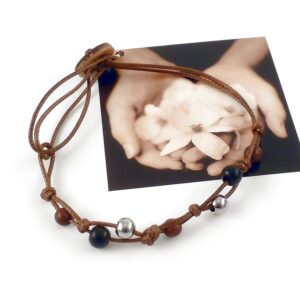 Armband mit Holzperlen verstellbar