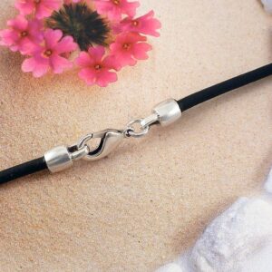 Lederband Ø 2,5 mm mit Karabiner Messing versilbert