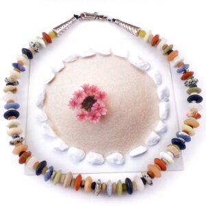 Steinperlen Mix Kette Collier bunt