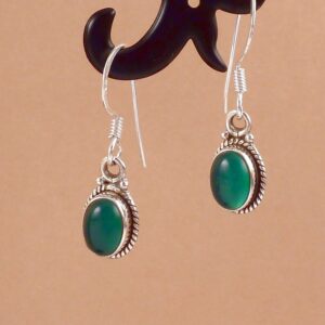 Ohrringe 925 Silber mit Onyx Grün