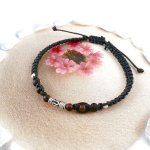 Armband Holzperlen Bali Perle 925 Silber