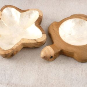 Dekoschale Holz Seestern Schildkröte mit Perlmutt