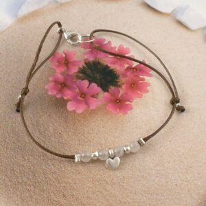 Armband Rosenquarz Perlen mit Herz