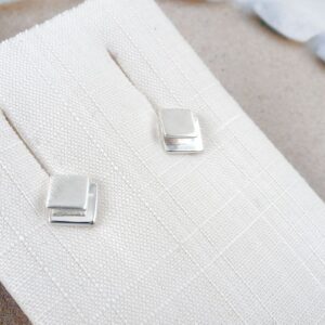 Ohrstecker 925 Silber Quadrat doppelt matt