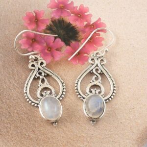 Ohrringe 925 Silber Edelstein Mondstein