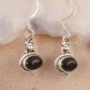 Ohrringe 925 Silber Edelstein Onyx