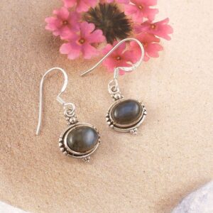Ohrringe 925 Silber Edelstein Labradorit