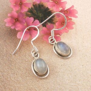 Ohrringe 925 Silber Edelstein Mondstein